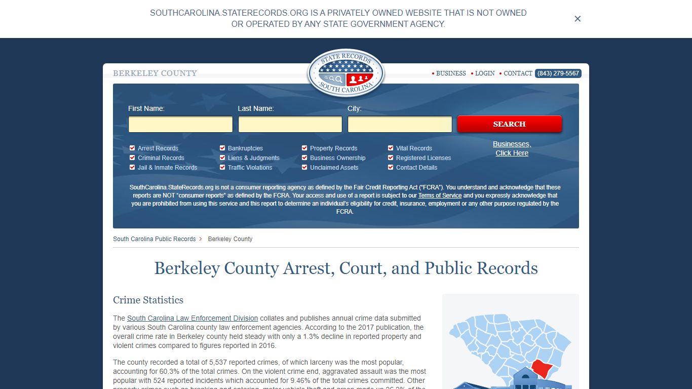 Berkeley County Arrest, Court, and Public Records